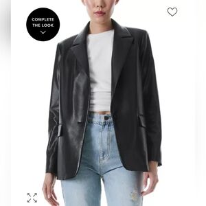 Alice + Olivia Denny Faux Leather Blazer XS 465